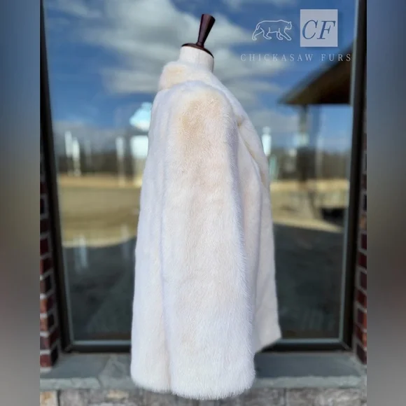 10/12 Genuine Pearl White Mink Fur Jacket Real Fur Genuine Fur Yudofsky’s